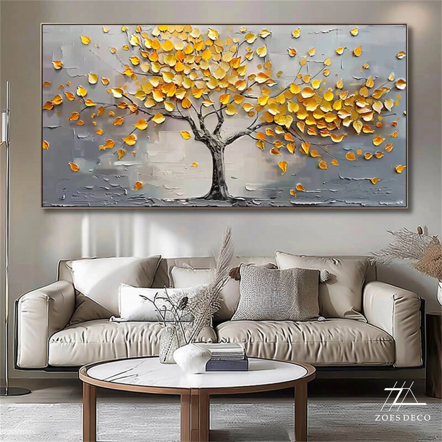 Colorful Tree And Flower Painting #TF072