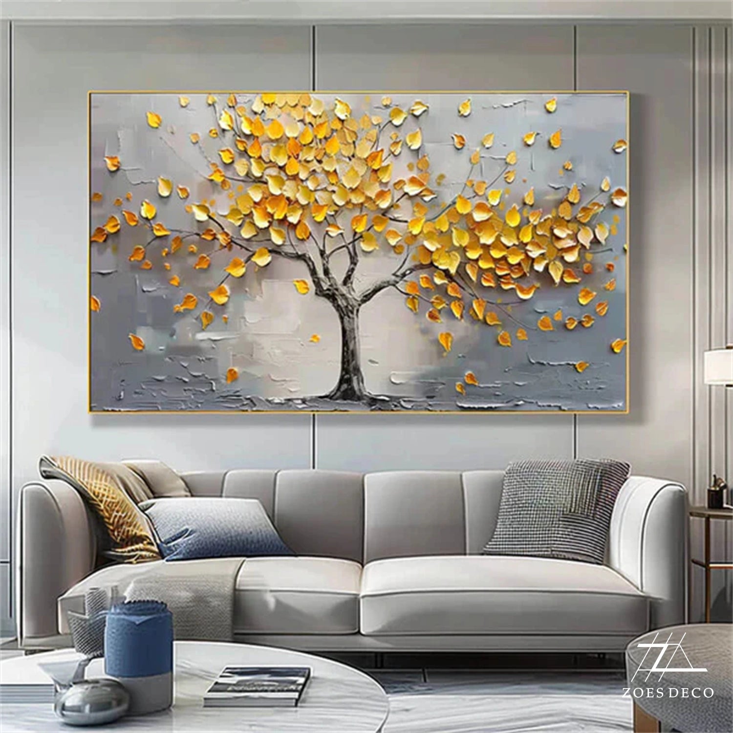 Colorful Tree And Flower Painting #TF072