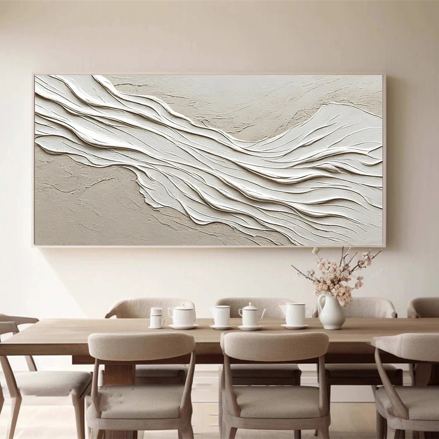 White Textured Minimalist Wall Art #WT224