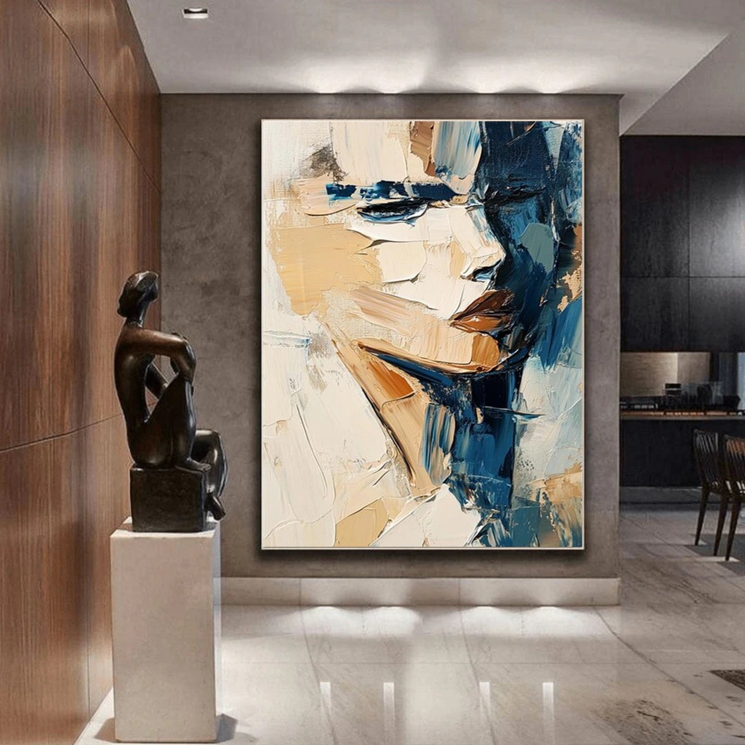 Abstract Portrait Textured Wall Art #WP019