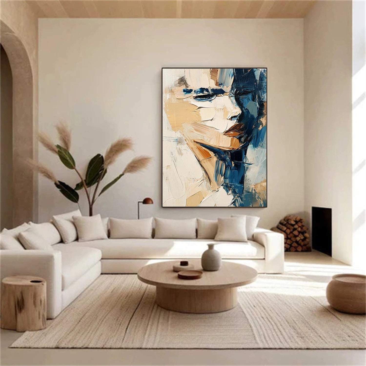 Abstract Portrait Textured Wall Art #WP019