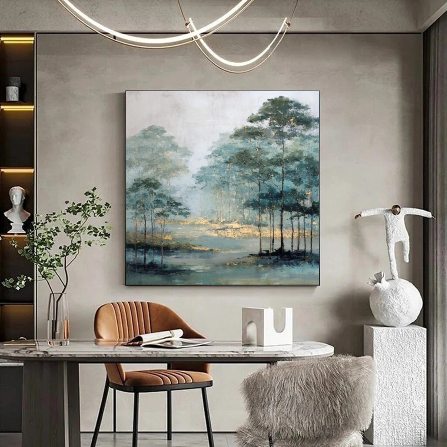 Tree And Flower Abstract Wall Art #TF137