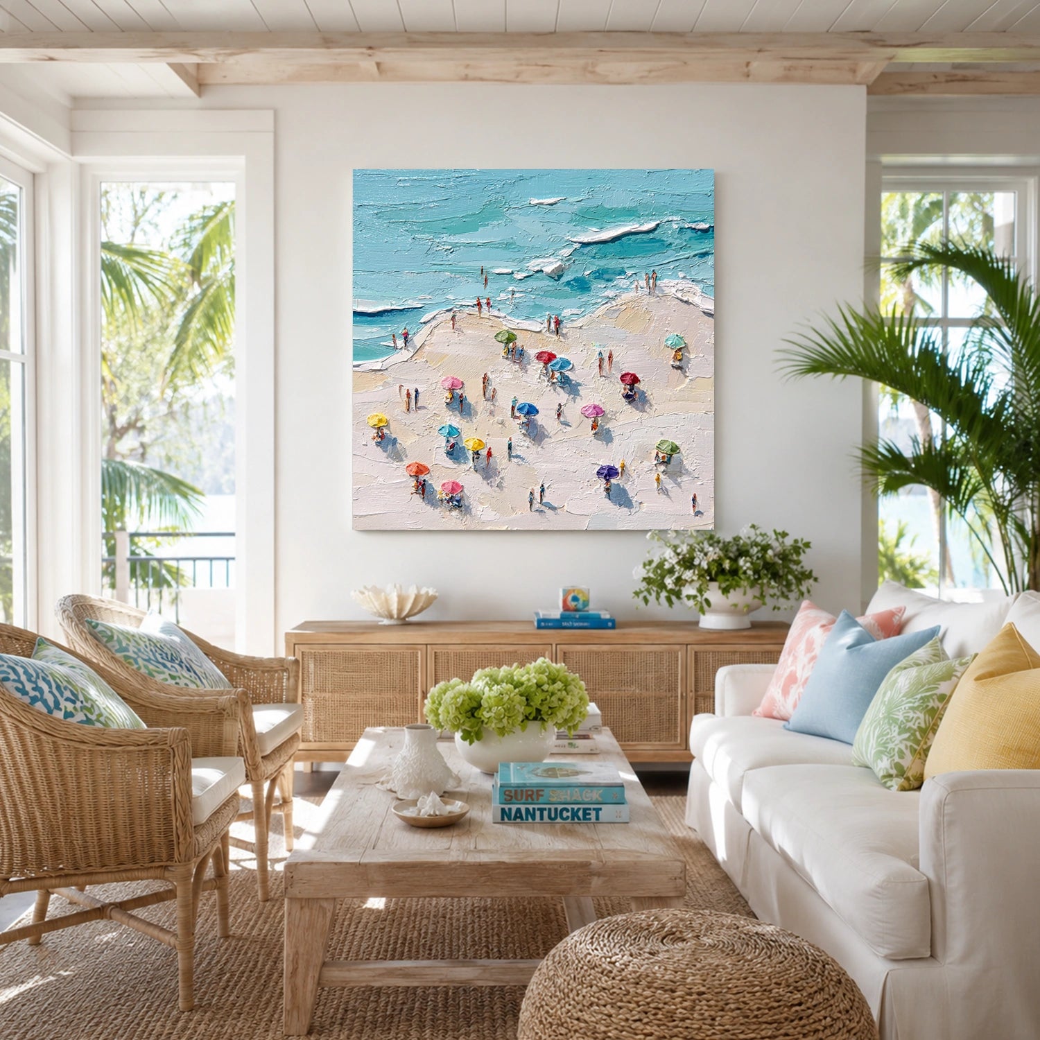 Sky And Ocean Abstract Textured Wall Art #SO424