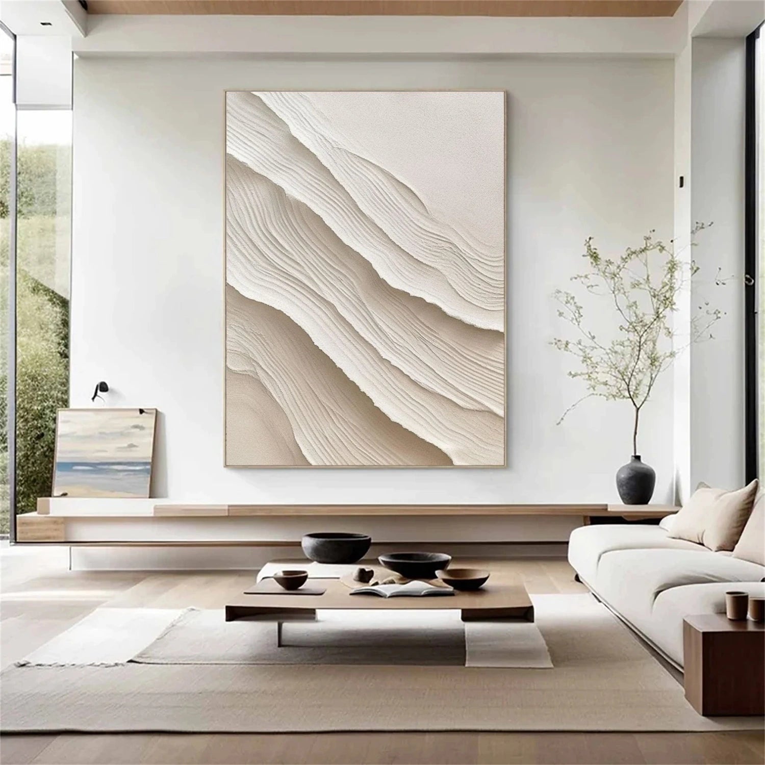 Beige Textured Minimalist Wall Art #WT197