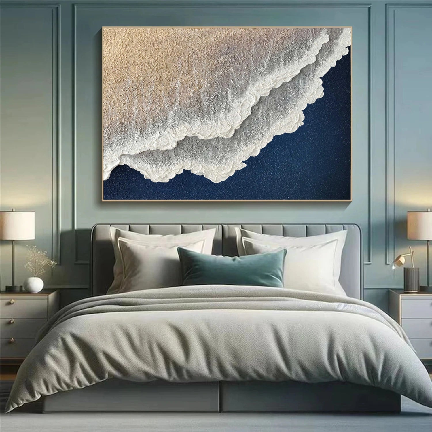 Sky And Ocean Abstract Textured Wall Art #SO286