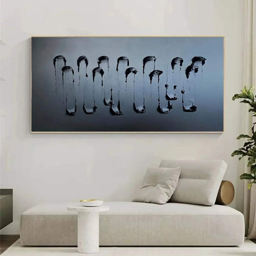 Black Textured Minimalist Wall Art #BT069