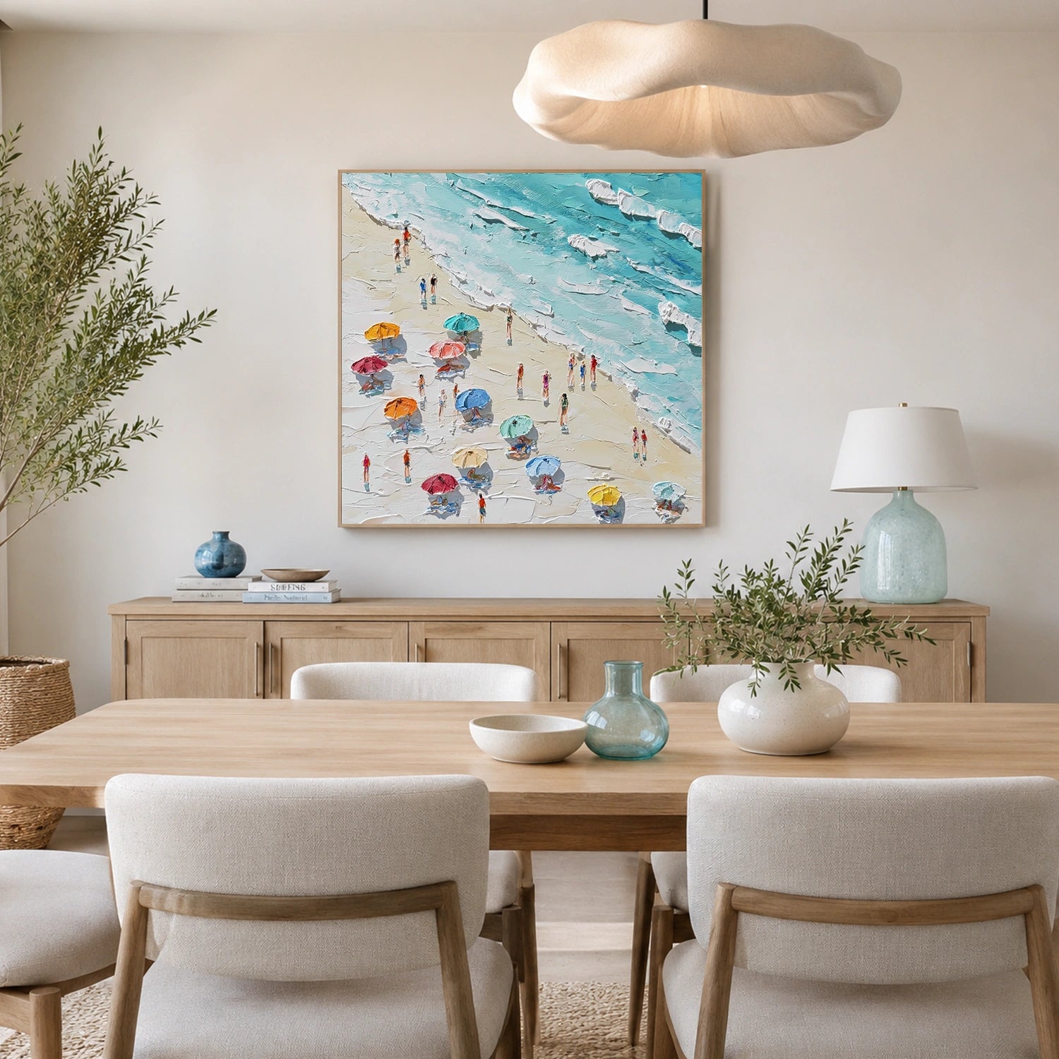 Sky And Ocean Abstract Textured Wall Art #SO430
