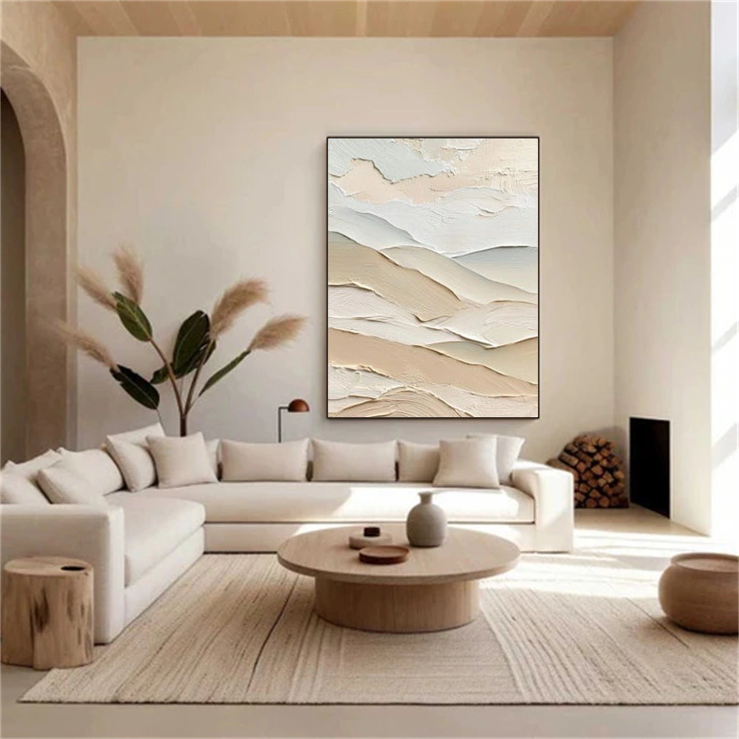 Abstract Mountain Textured Canvas Art #WT239