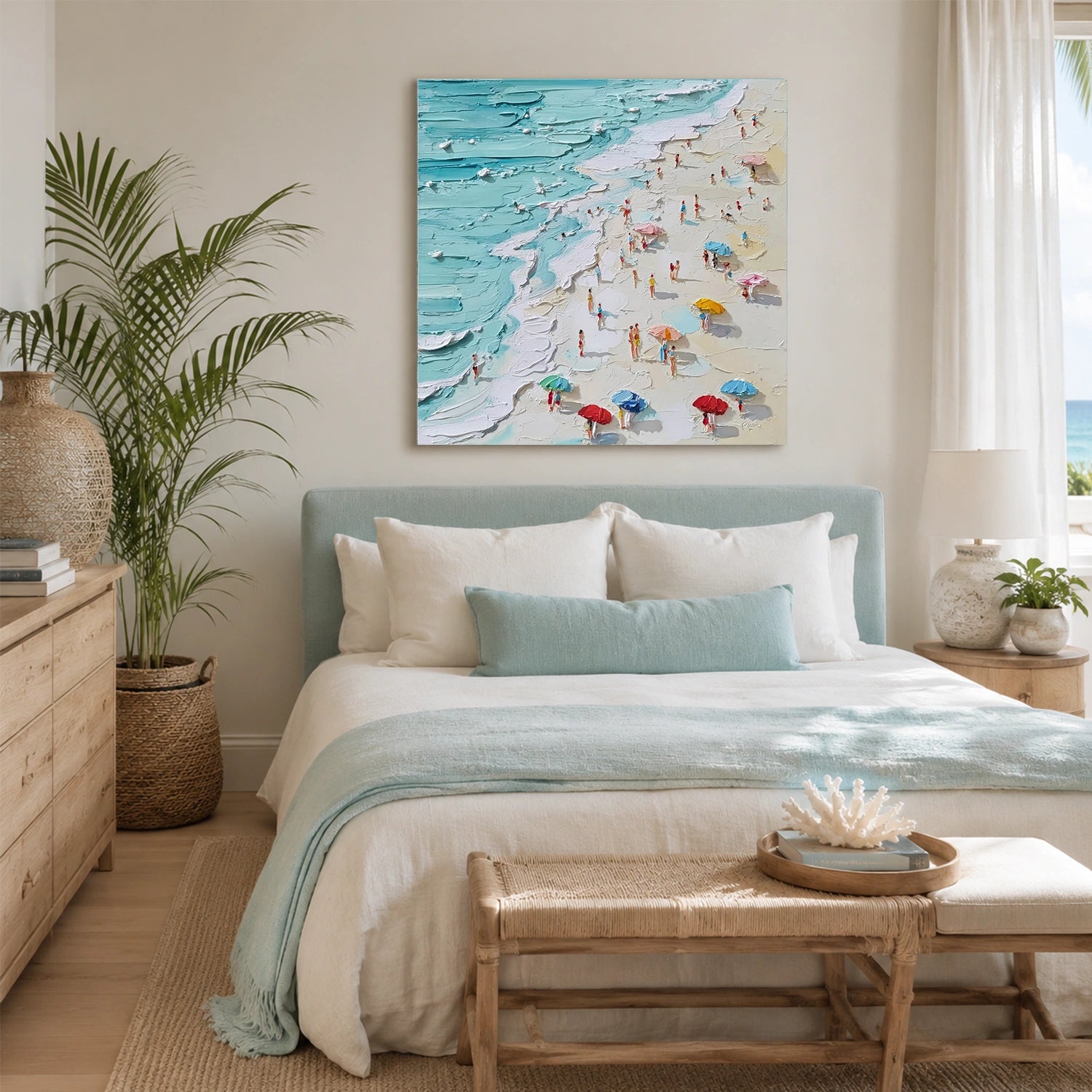 Sky And Ocean Abstract Textured Wall Art #SO427