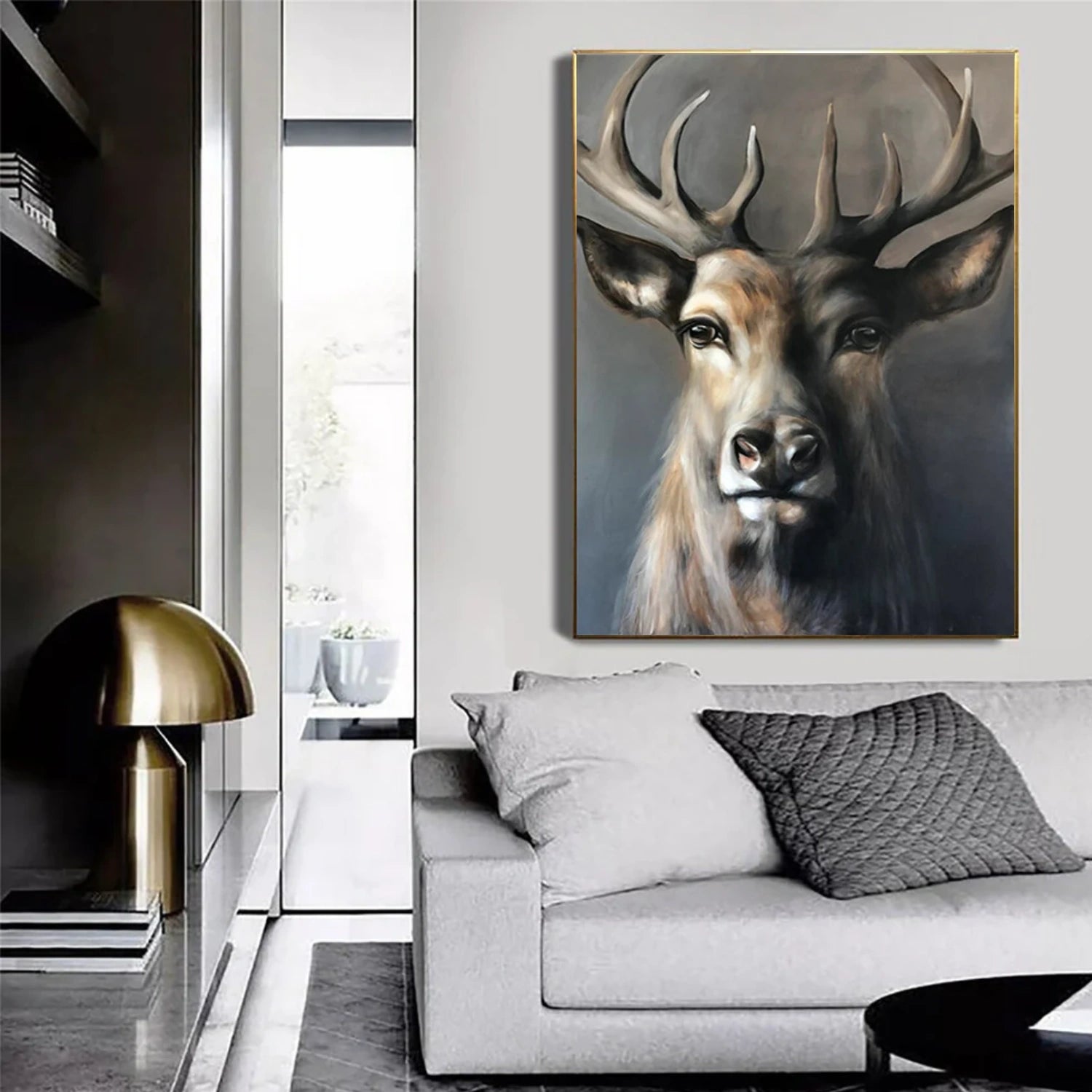 Abstract Animal Art Red Deer Wall Art #AT052