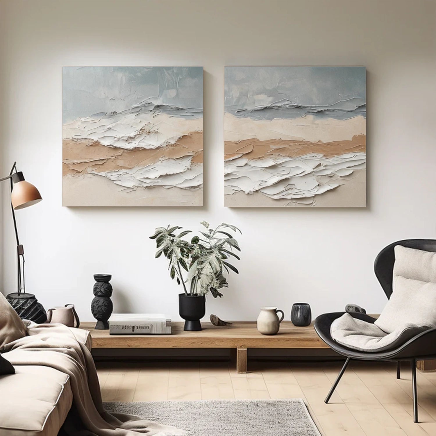 Abstract Textured Wall Art Set of 2 #AW234