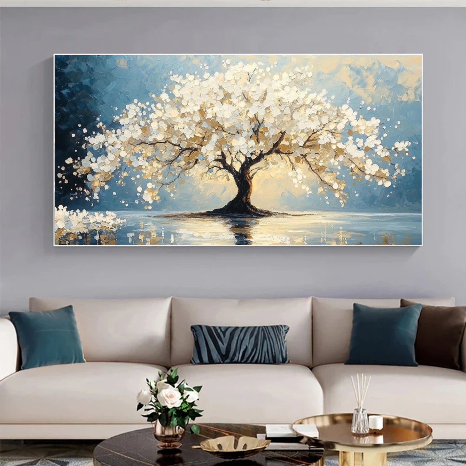 Tree And Flower Abstract Wall Art #TF207