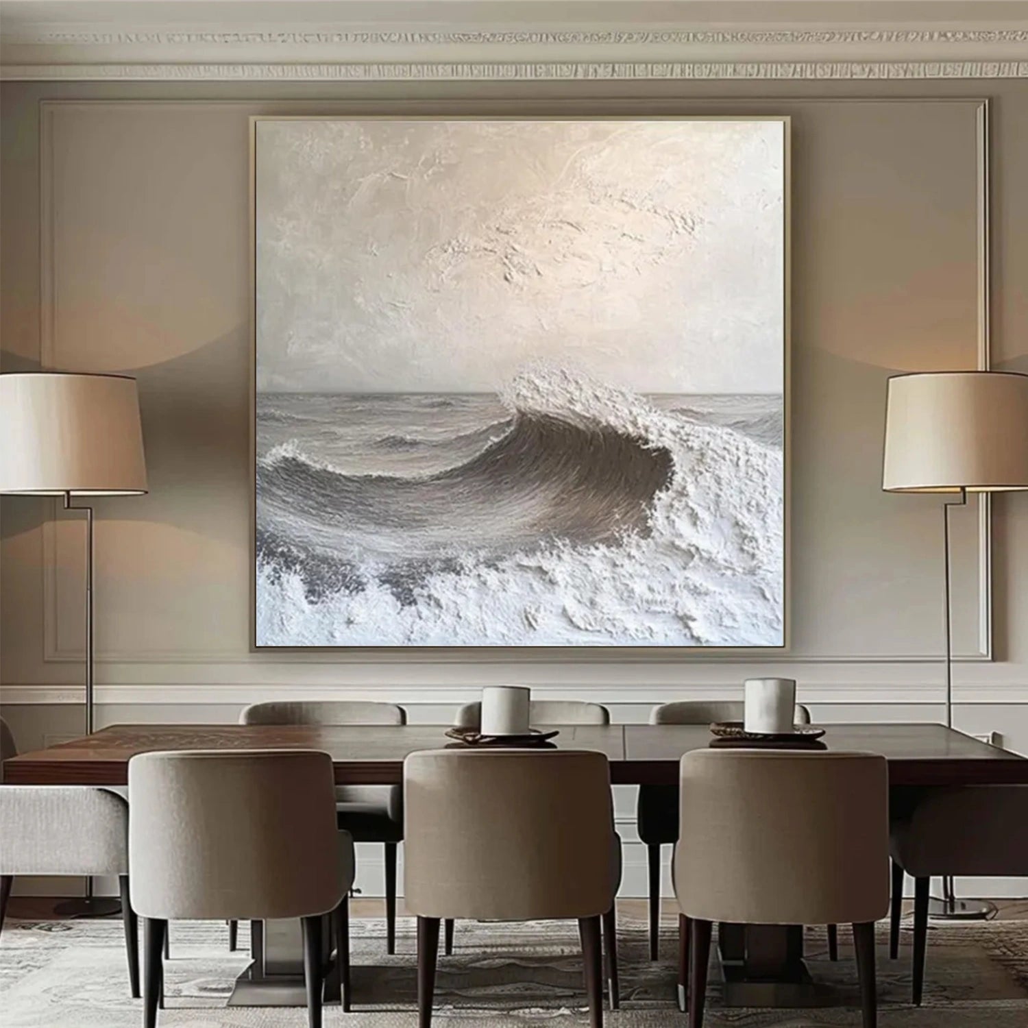 Sky And Ocean Abstract Textured Wall Art #SO321