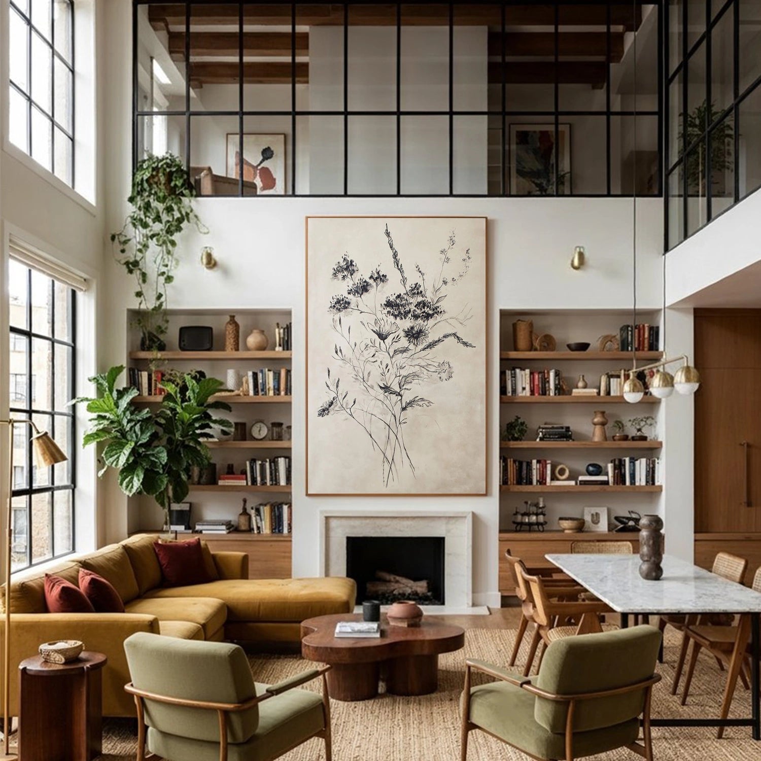 Tree And Flower Abstract Wall Art #TF189