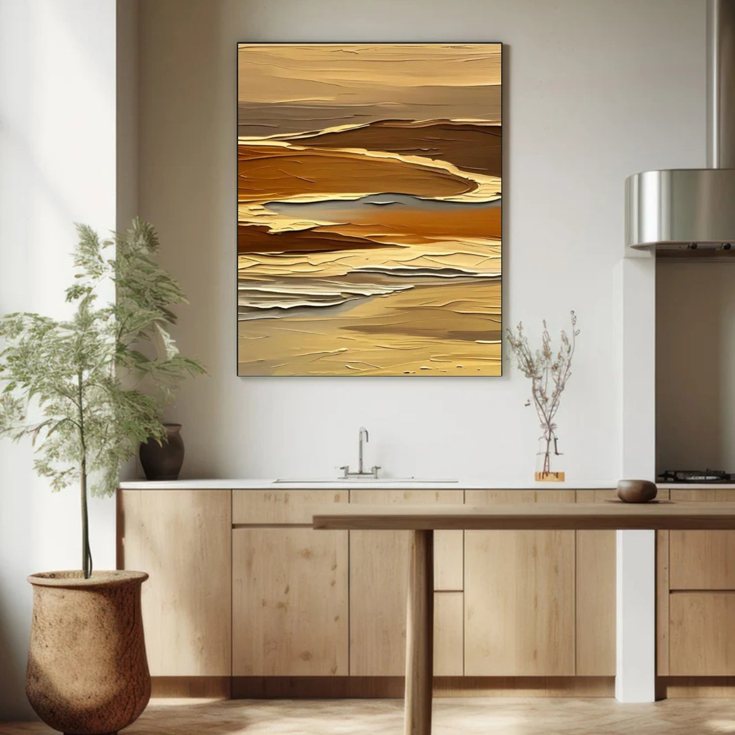 Abstract Mountain Textured Canvas Art #WT212