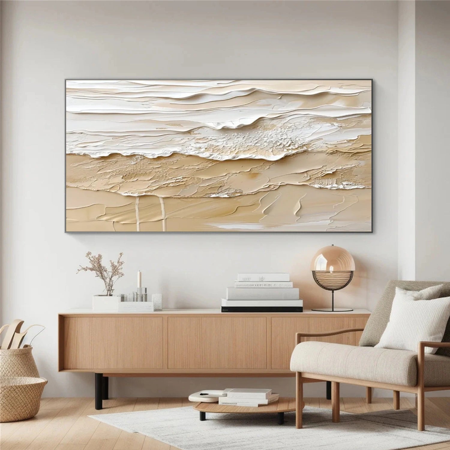 Sky And Ocean Abstract Textured Wall Art #SO314