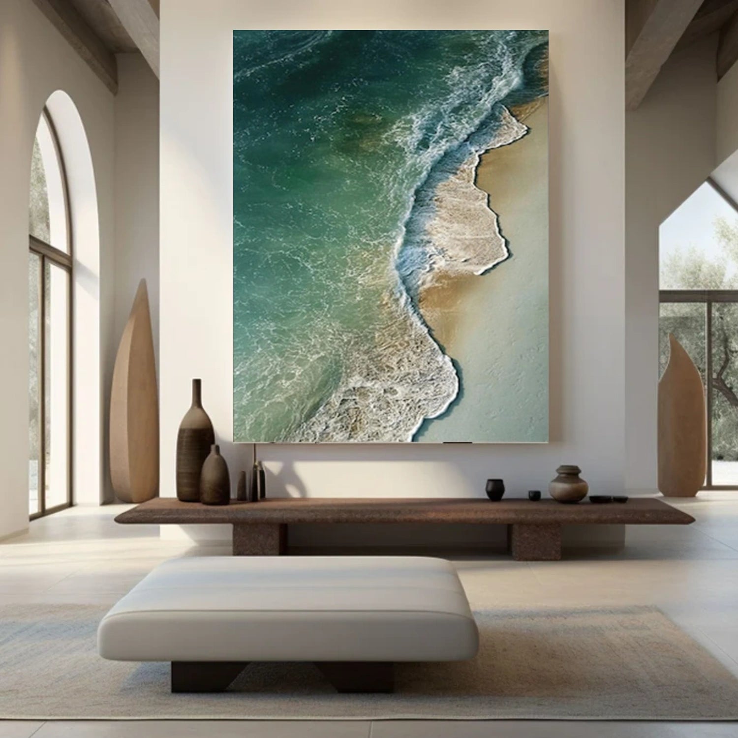 Sky And Ocean Abstract Textured Wall Art #SO368