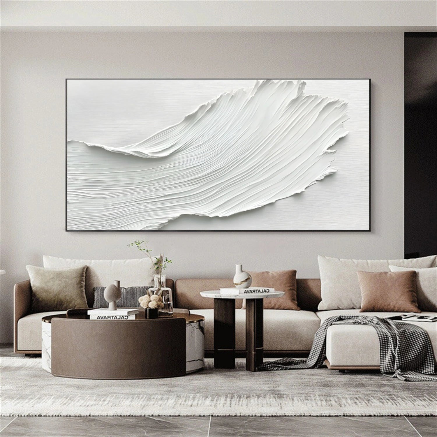 White Textured Minimalist Wall Art #WT194