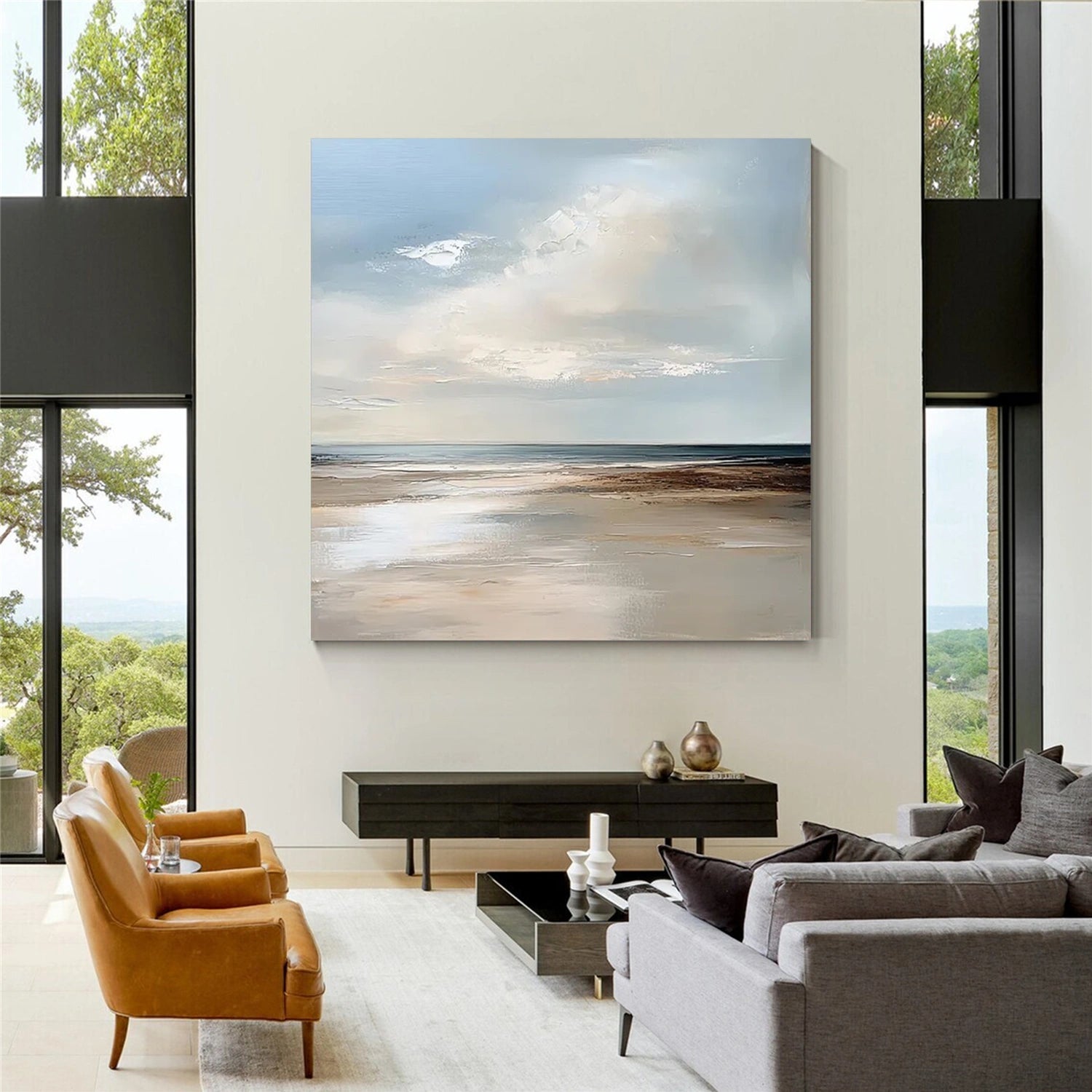 Sky And Ocean Abstract Wall Art #SO254