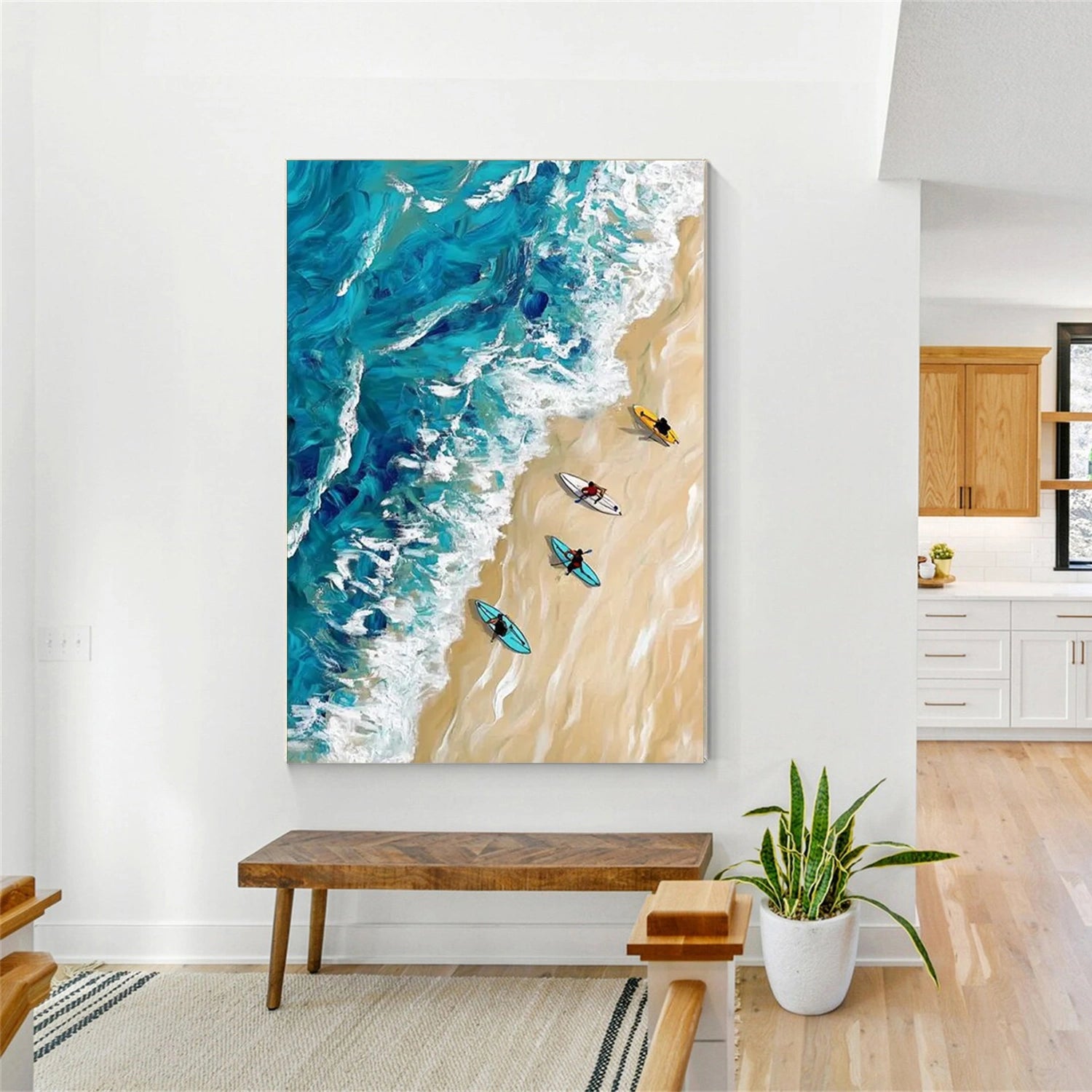 Surfing Sport Textured Wall Art #BA005