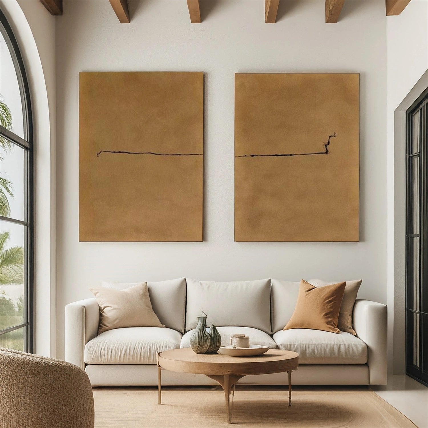 Wabi Sabi Abstract Canvas Art Set of 2 #WA257