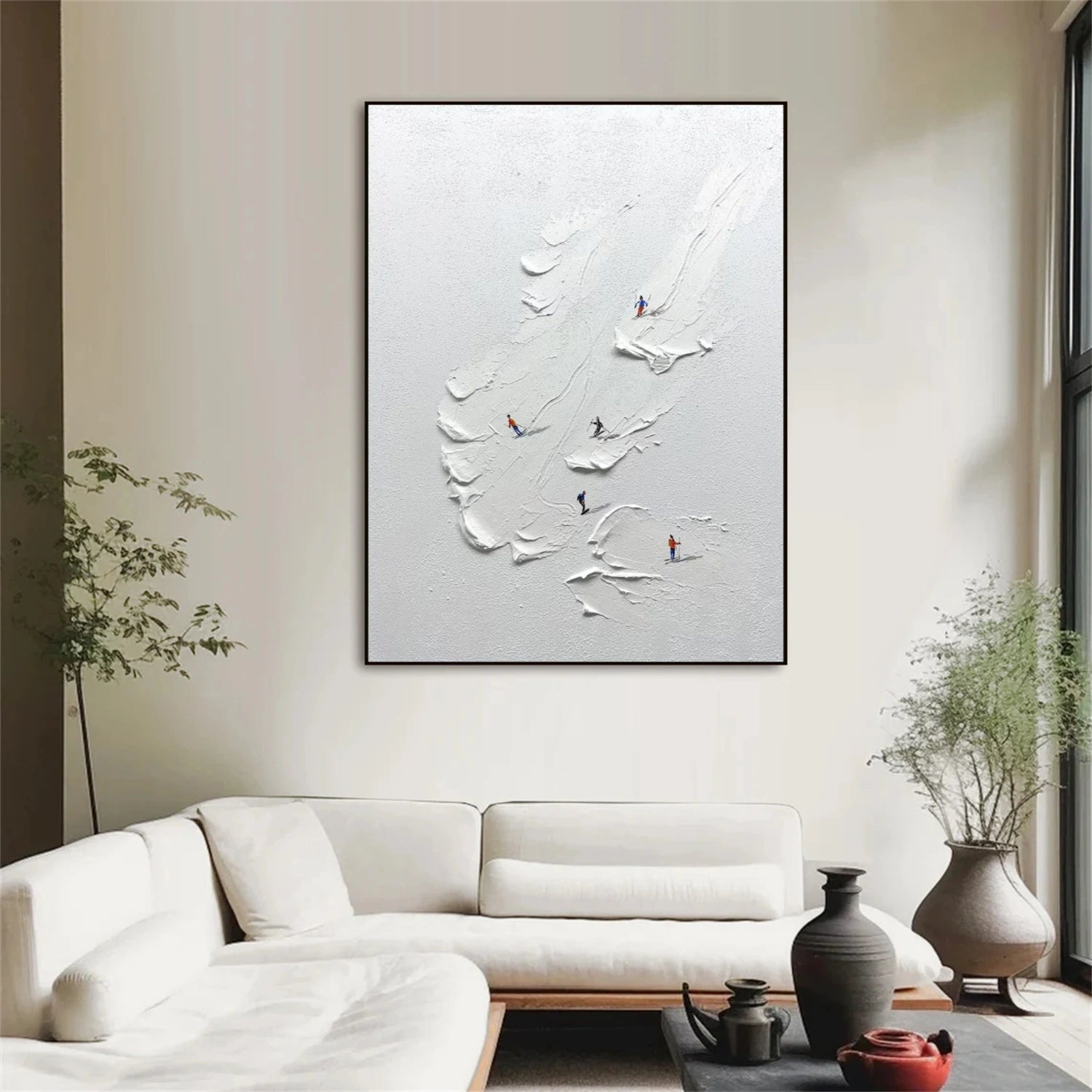 Skiing Sport Textured Wall Art #BA034