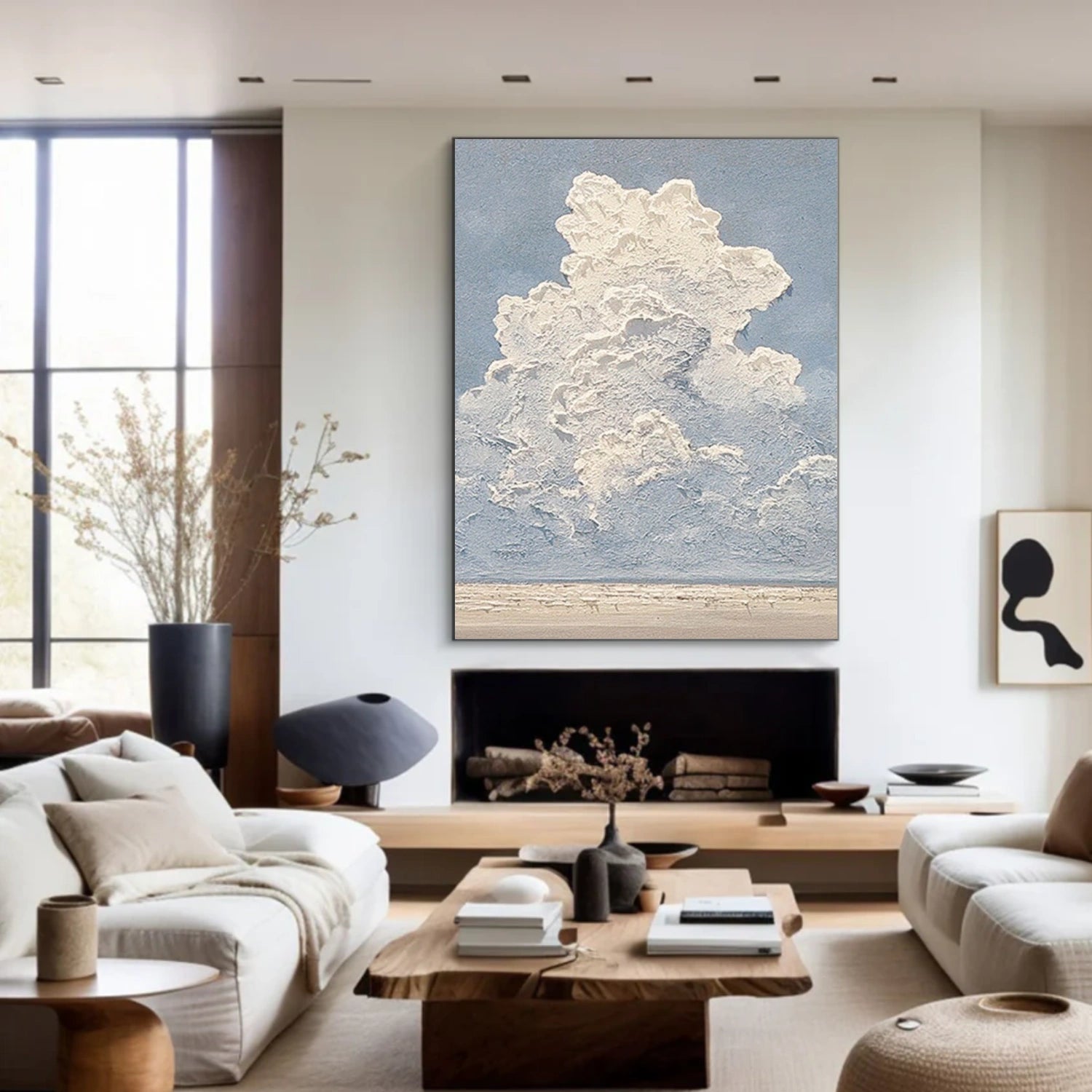 Sky And Ocean Abstract Textured Wall Art #SO342