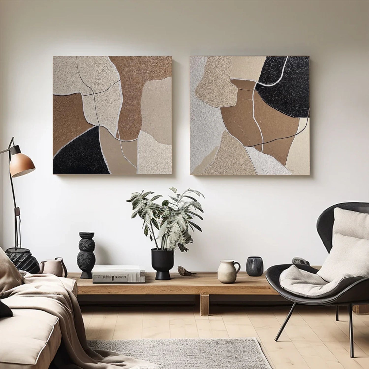 Abstract Textured Wall Art Set of 2 #AW157