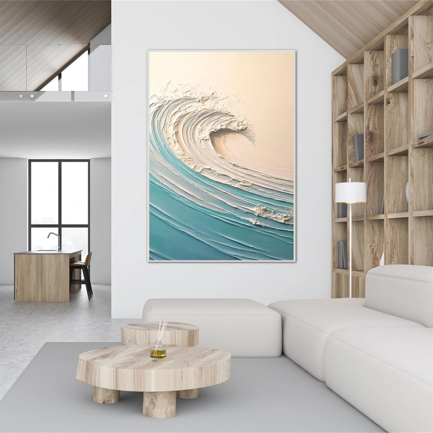 Sky And Ocean Abstract Textured Wall Art #SO284