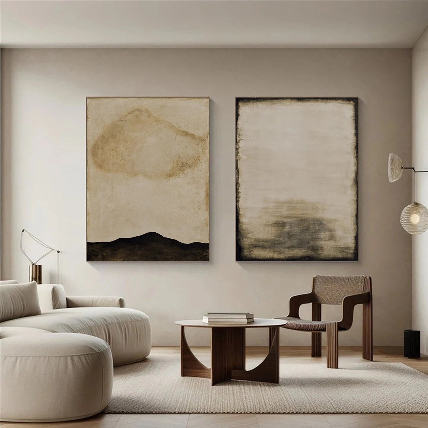 Wabi Sabi Abstract Canvas Art Set of 2 #WA197