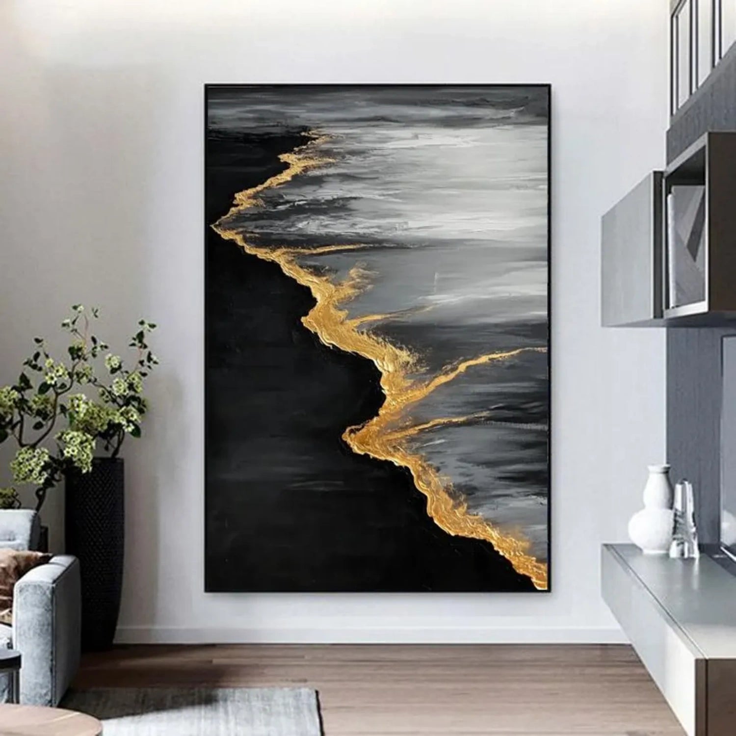 Sky And Ocean Abstract Textured Wall Art #SO262