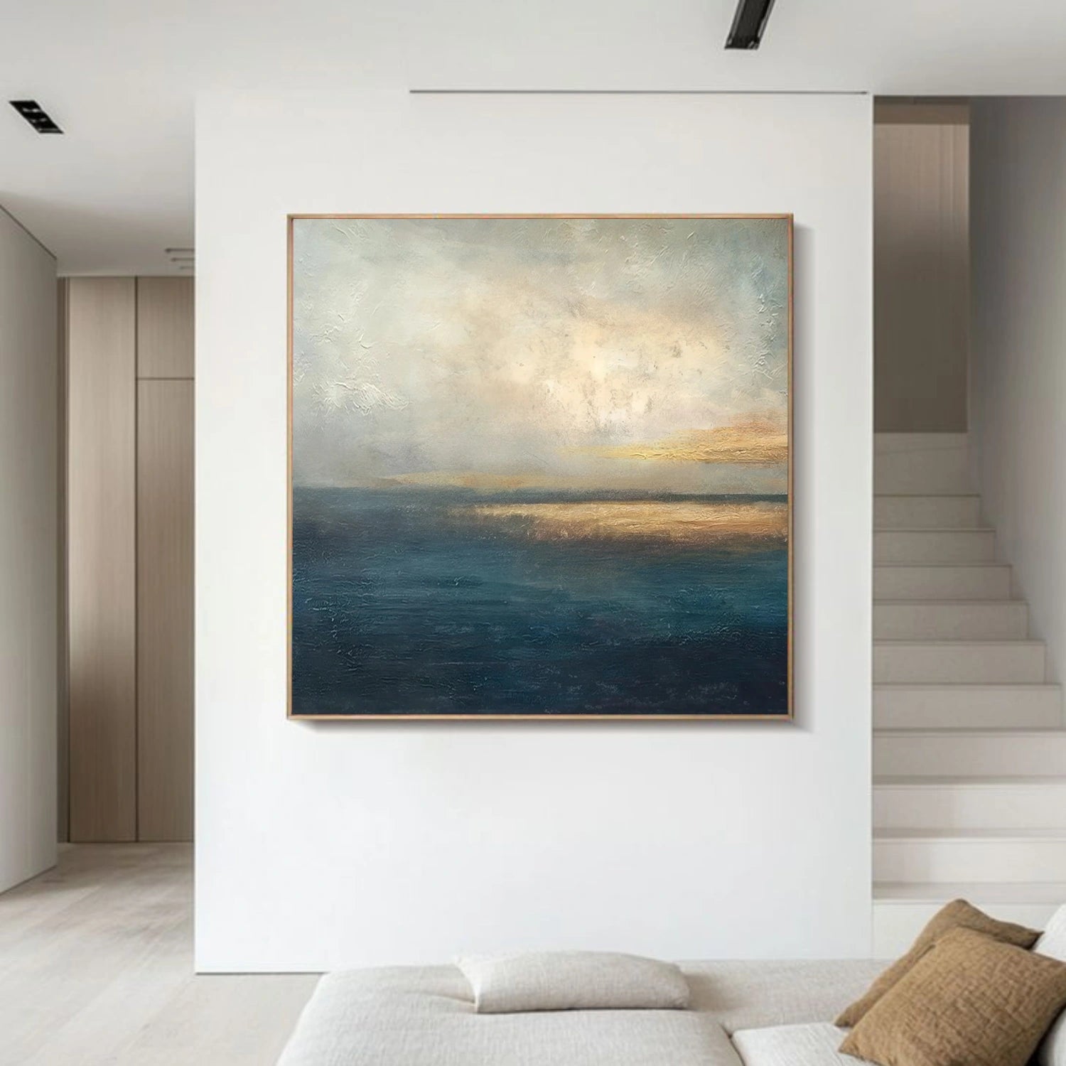 Blue and Gold Abstract Wall Art #AW195