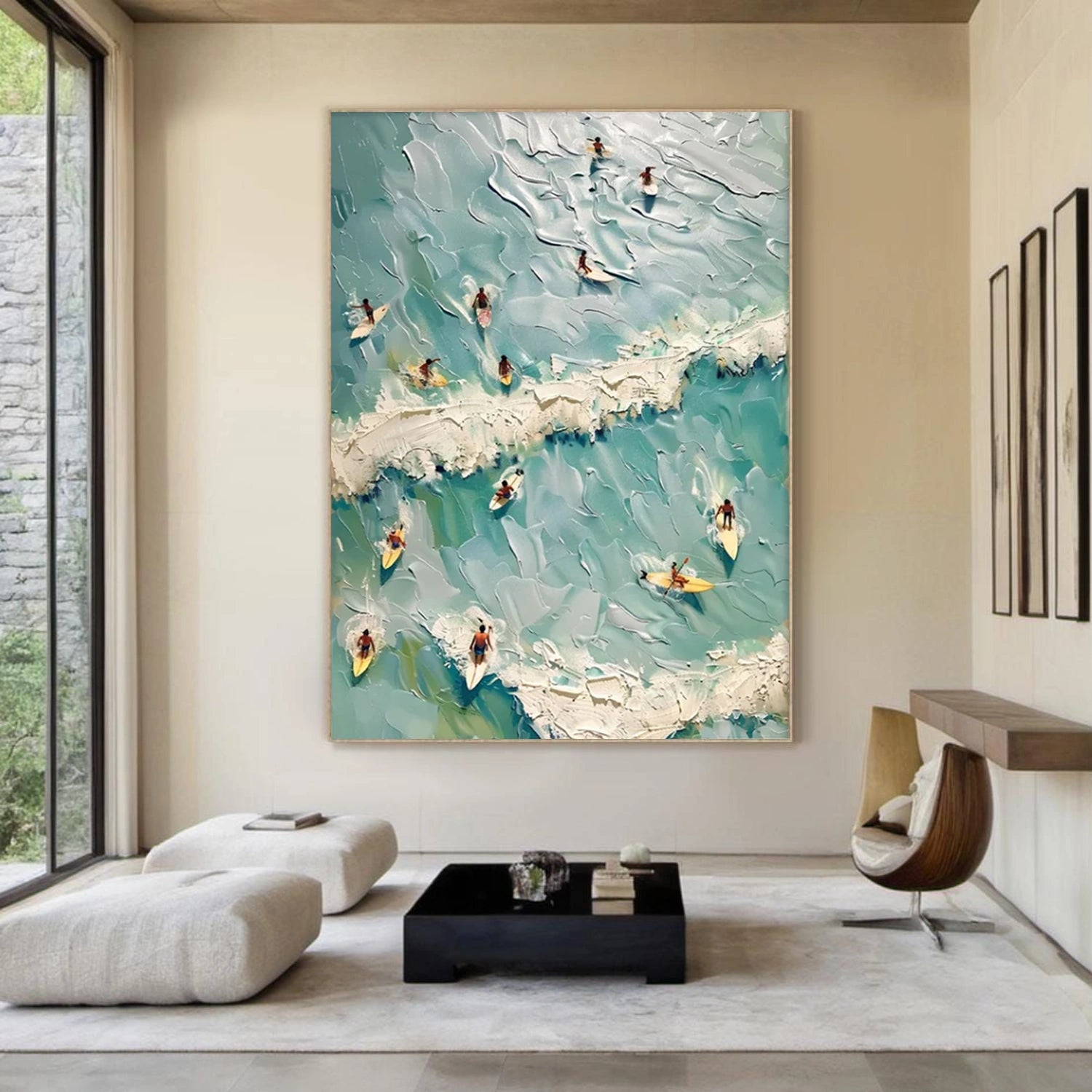 Surfing Sport Textured Wall Art #BA060