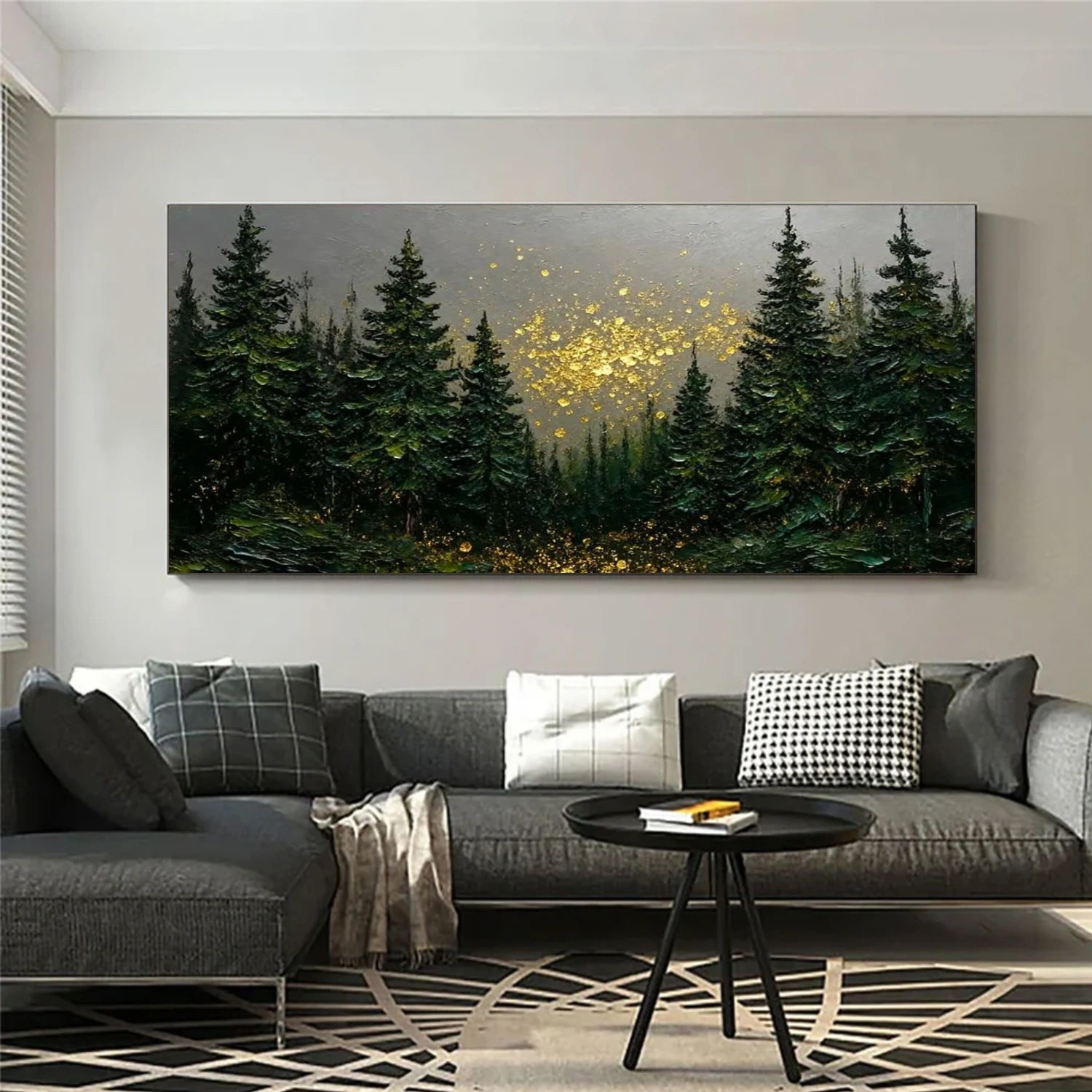 Tree And Flower Abstract Textured Wall Art #TF153