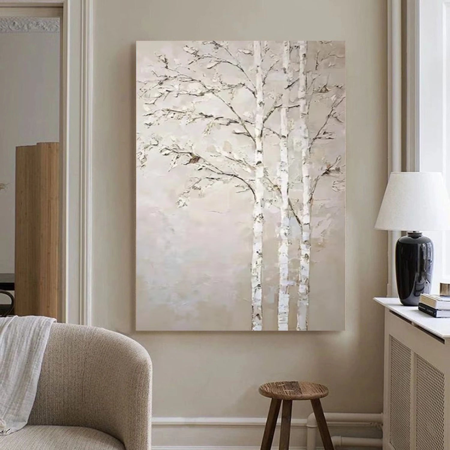 Tree And Flower Abstract Textured Wall Art #TF172