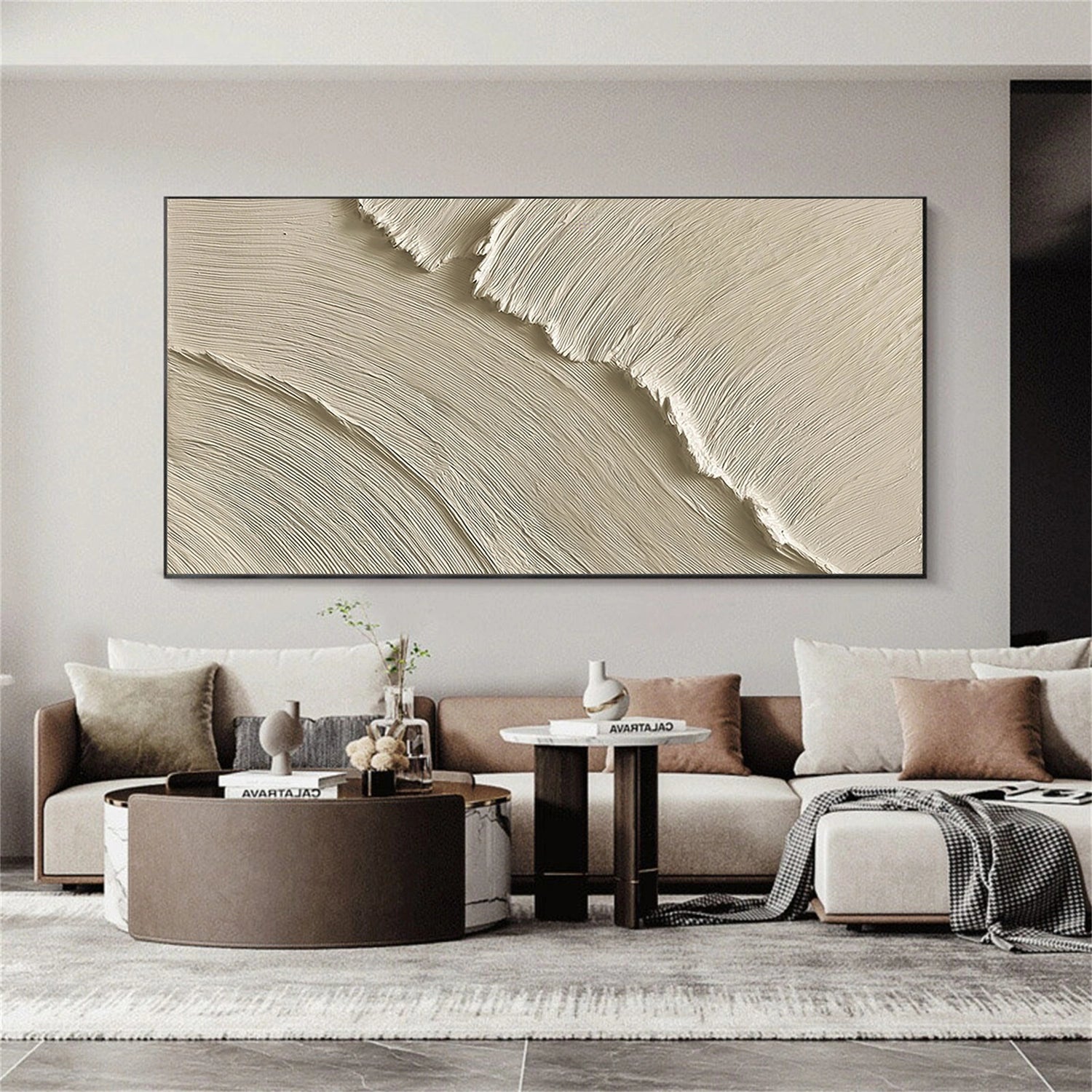 Beige Textured Minimalist Wall Art #WT246