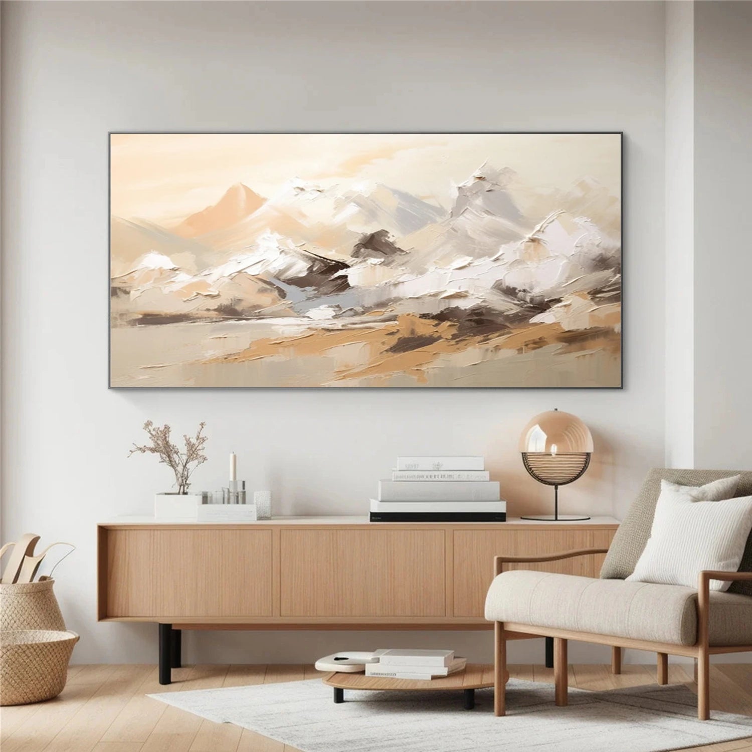Beige & Brown Textured Minimalist Wall Art #BM033