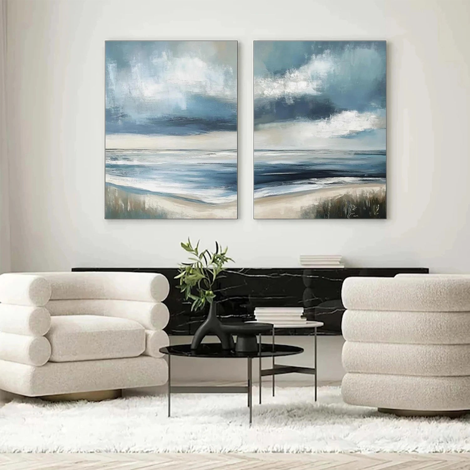 Sky And Ocean Abstract Wall Art Set of 2 #SO251