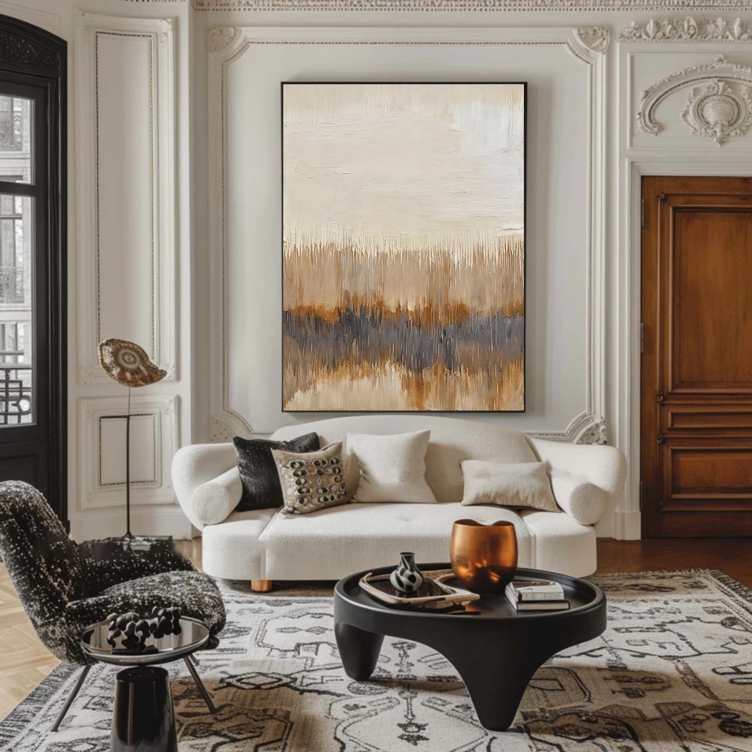 Beige and Brown Abstract Wall Art #AW191