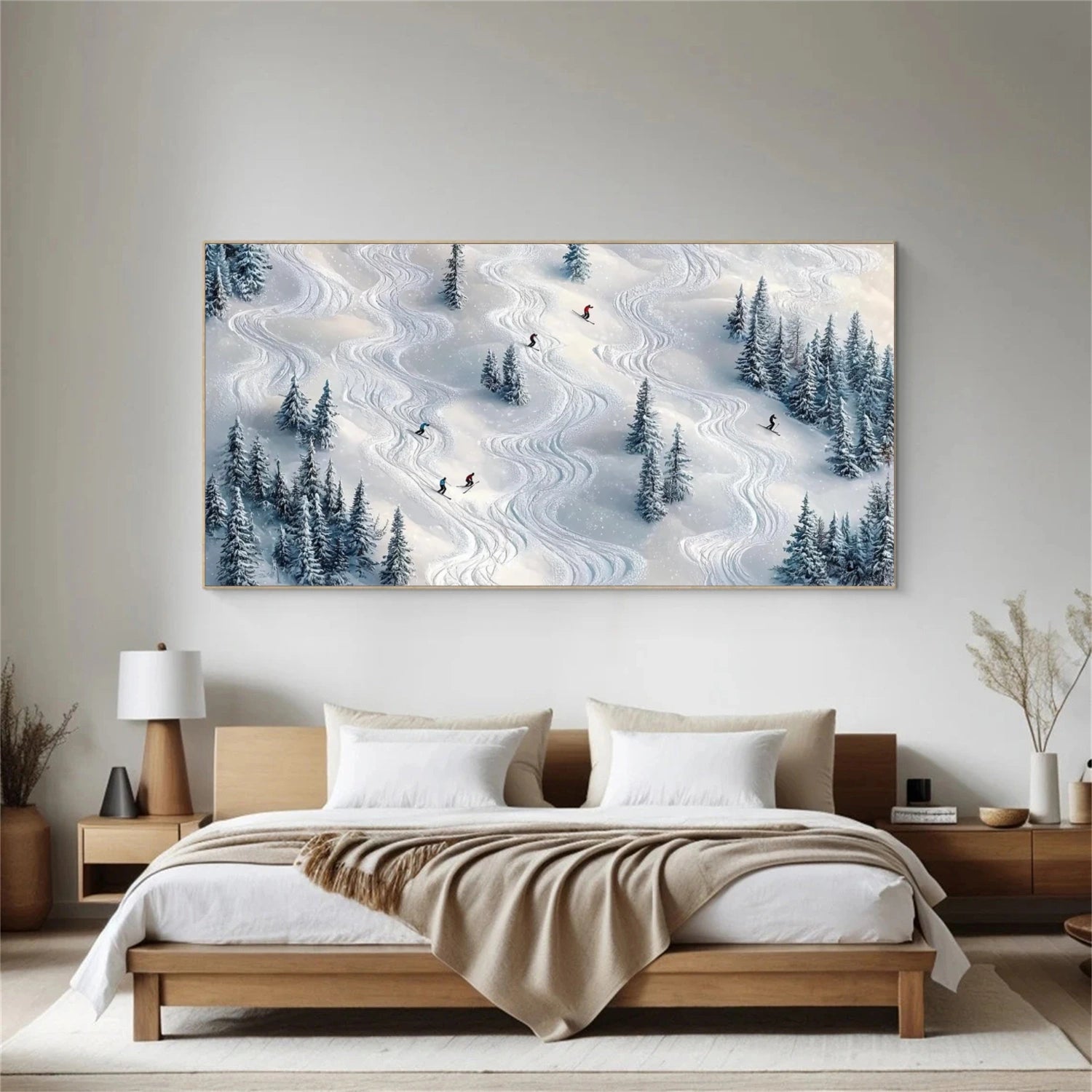 Skiing Sport Textured Wall Art #BA038