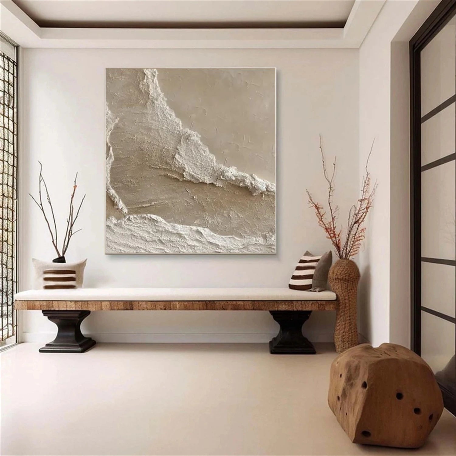 Sky And Ocean Abstract Textured Wall Art #SO283