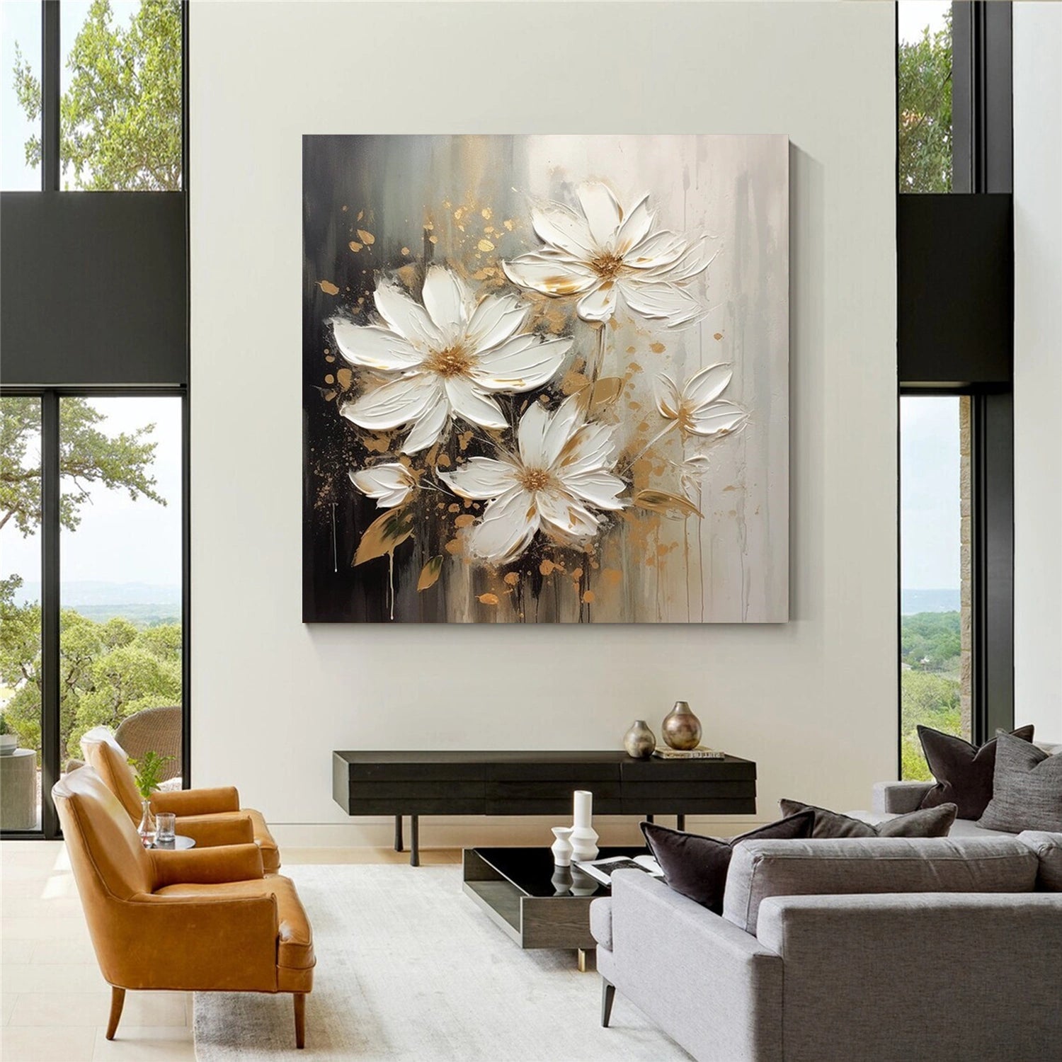 Colorful Tree And Flower Painting #TF103