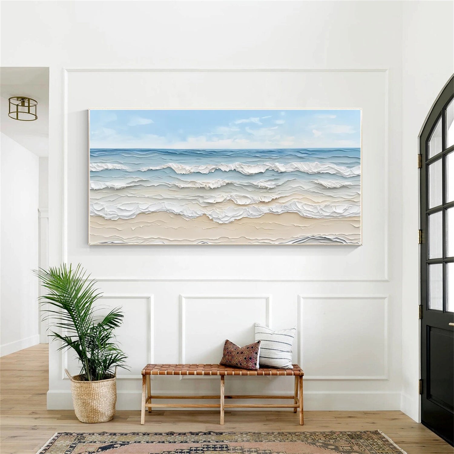 Sky And Ocean Abstract Textured Wall Art #SO311