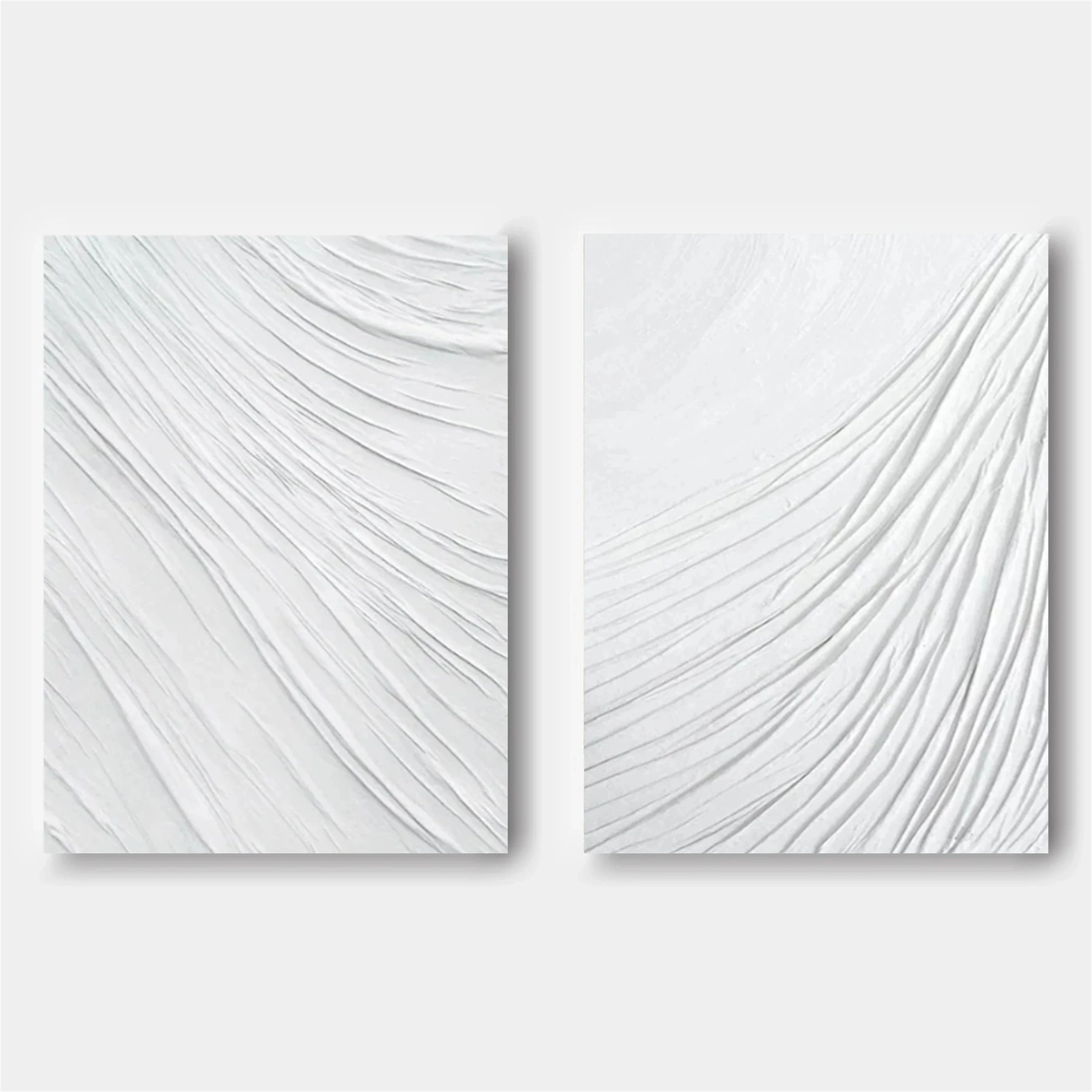 White Textured Minimalist Wall Art Set of 2 #WT027