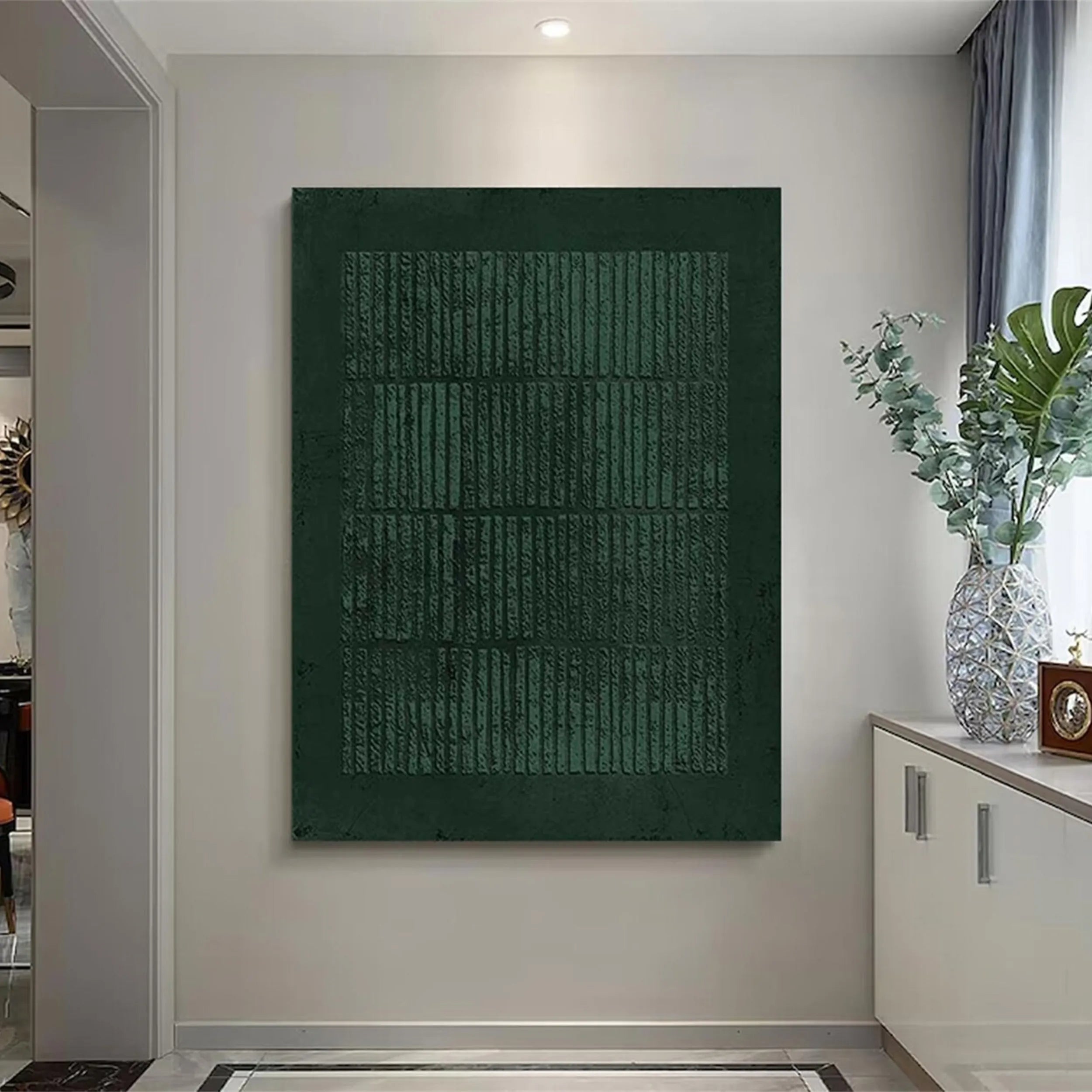 Green Textured Minimalist Wall Art #GT013