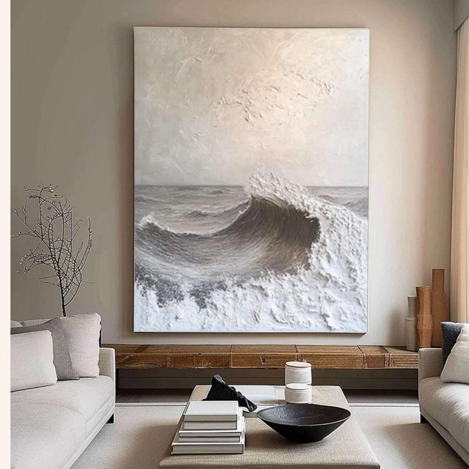 Sky And Ocean Abstract Textured Wall Art #SO317