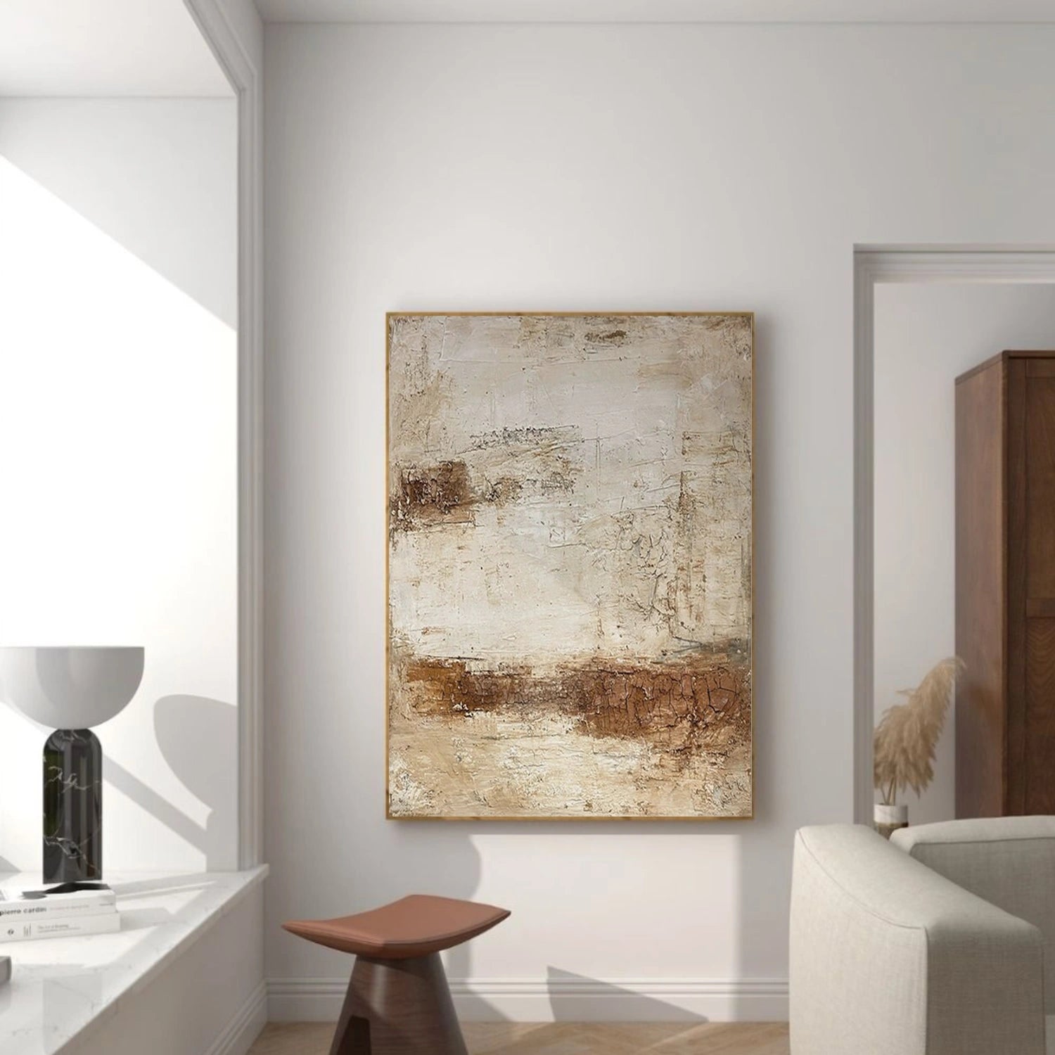 Beige Abstract Wall Art #AW117