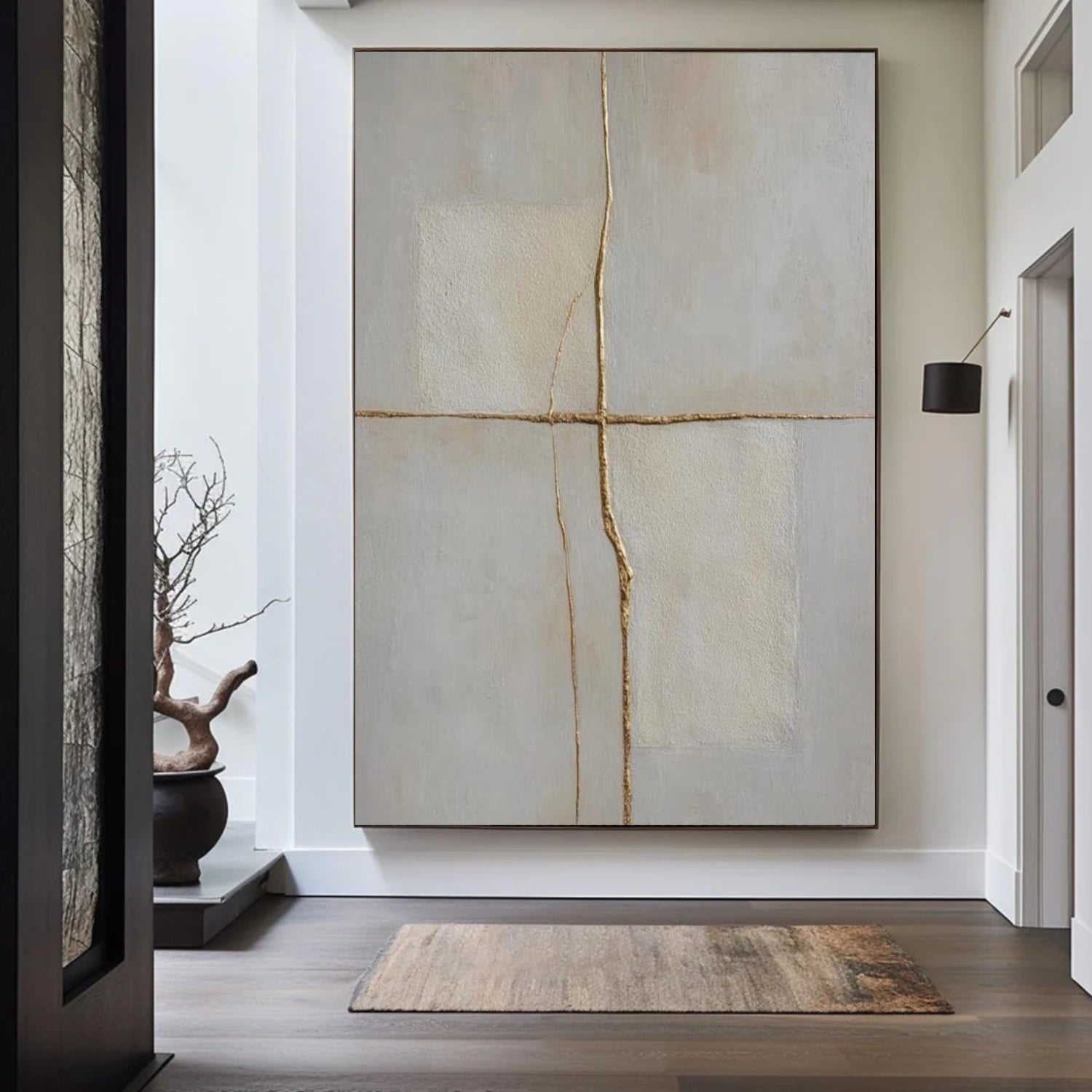 Beige and Grey Textured Minimalist Wall Art #WT249