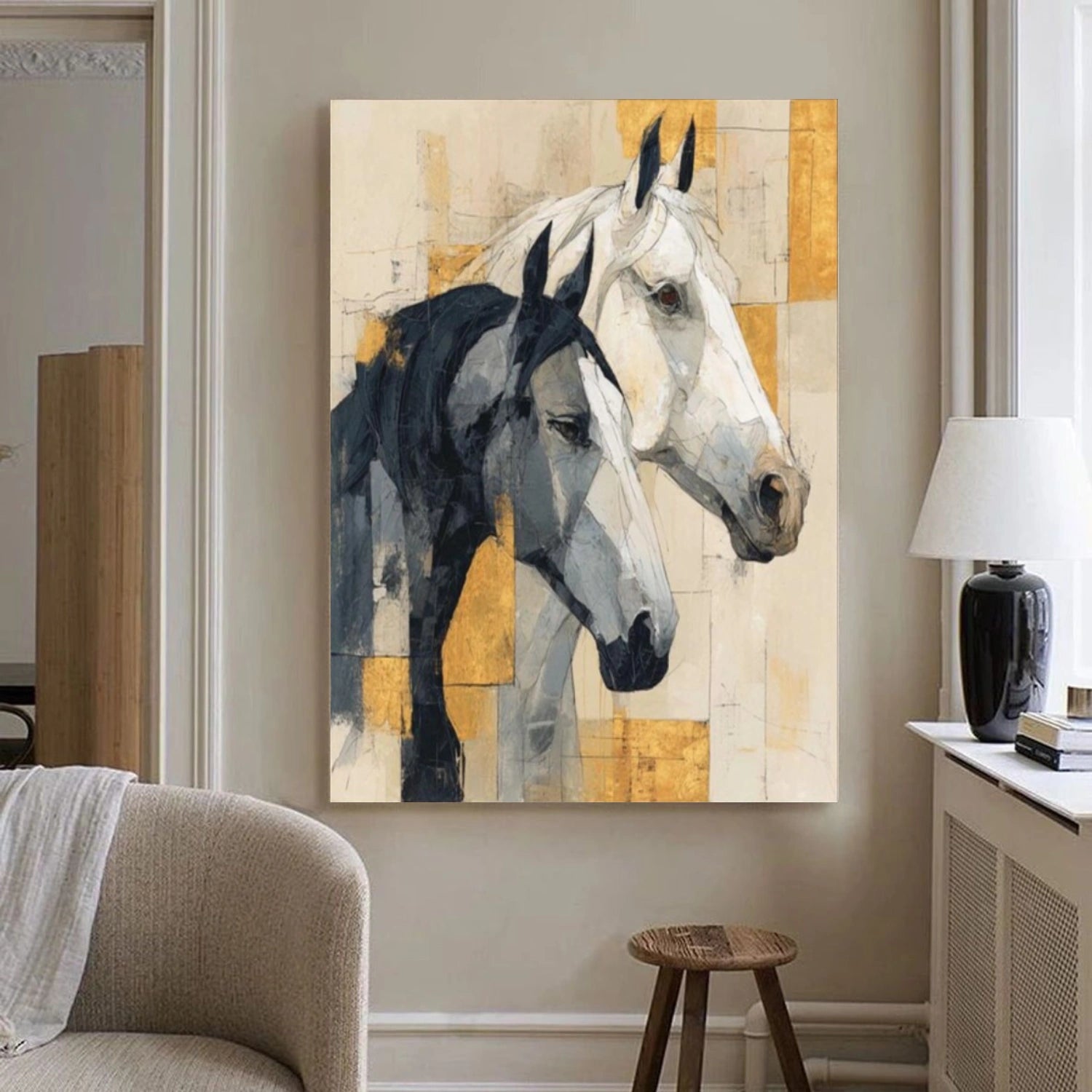 Abstract Animal Art Horse Textured Wall Art #AT059