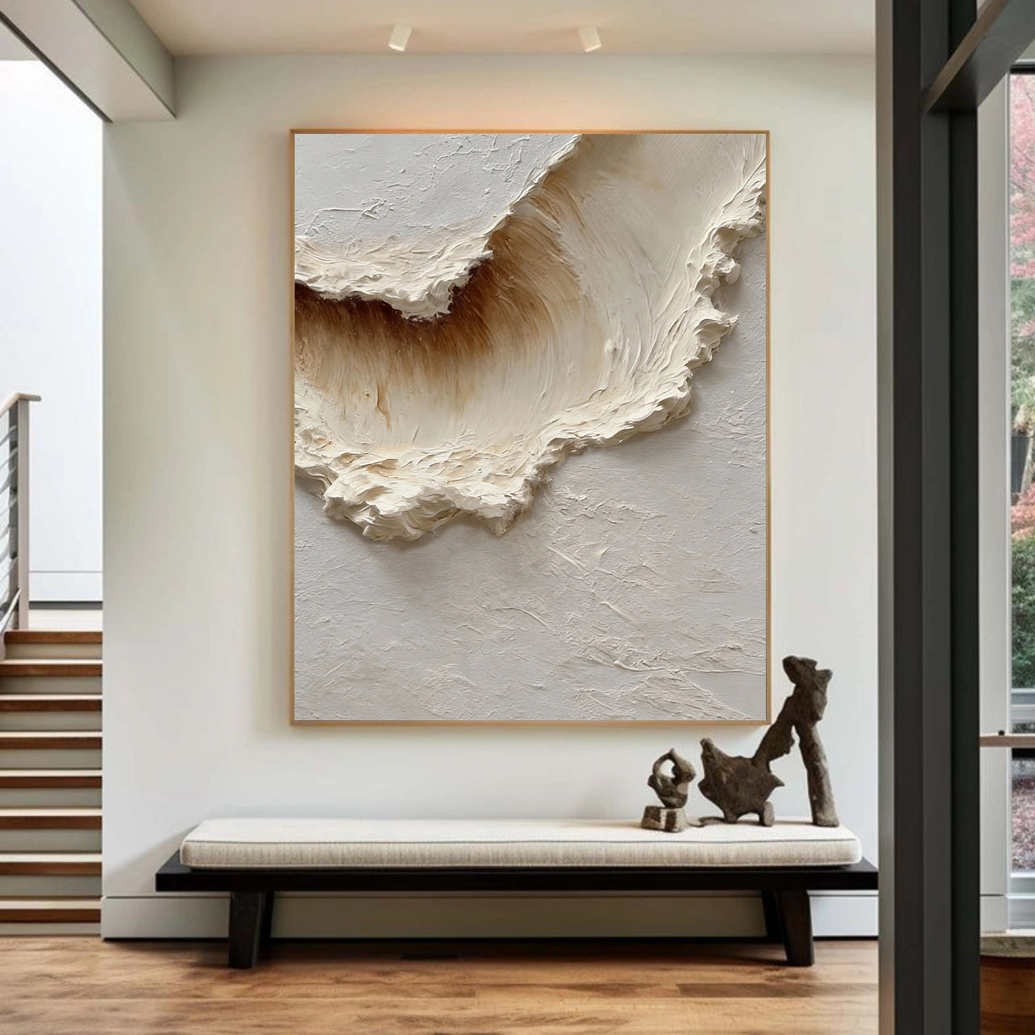 Sky And Ocean Abstract Textured Wall Art #SO370